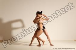 Underwear Woman - Man White Average Short Brown Dancing Dynamic poses Academic